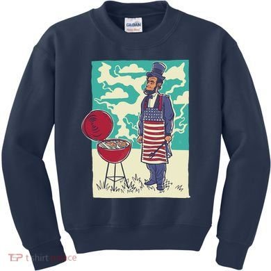 Abe Lincoln Patriotic Barbeque BBQ Kids Sweatshirt