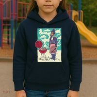 Abe Lincoln Patriotic Barbeque BBQ Kids Hoodie thumb 3