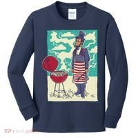 Abe Lincoln Patriotic Barbeque BBQ Kids Long Sleeve Shirt thumb 0