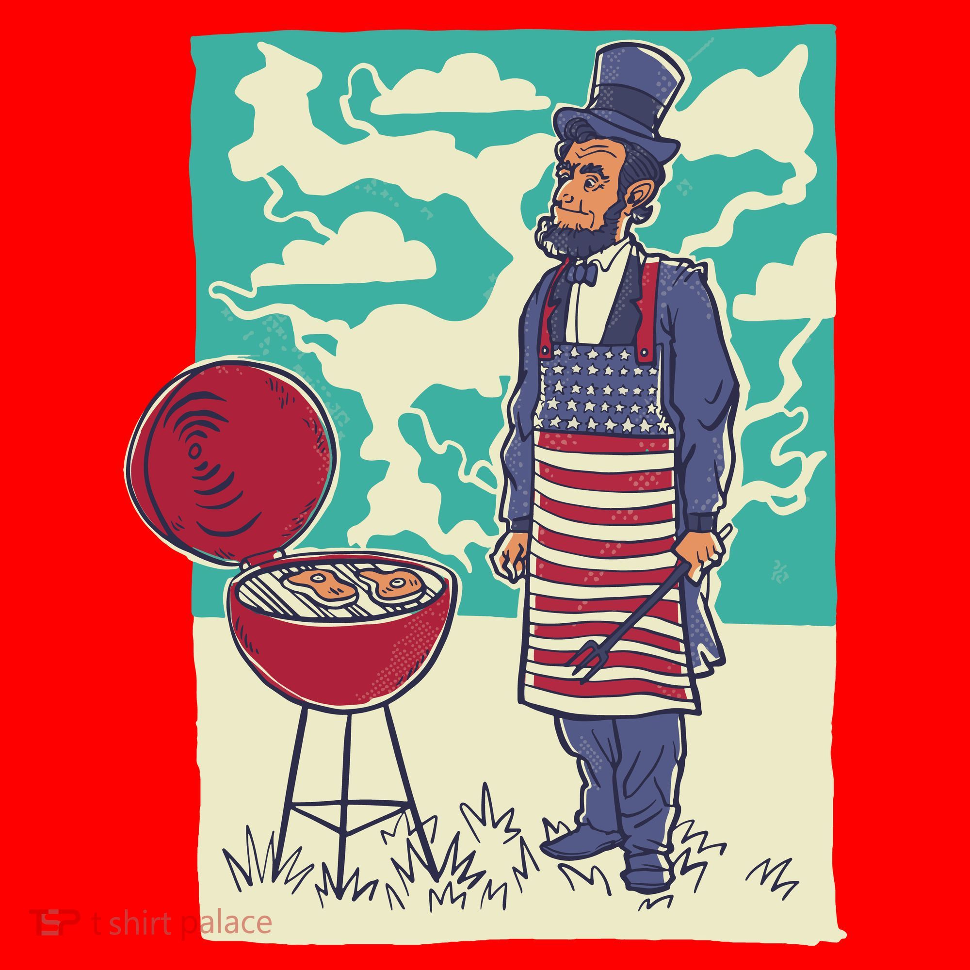 Abe Lincoln Patriotic Barbeque BBQ Santa Hat