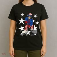 Abraham Lincoln Playing Hockey Funny 4th of July Hockey T-Shirt thumb 4