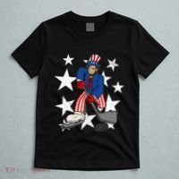 Abraham Lincoln Playing Hockey Funny 4th of July Hockey T-Shirt thumb 5