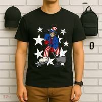 Abraham Lincoln Playing Hockey Funny 4th of July Hockey T-Shirt thumb 6