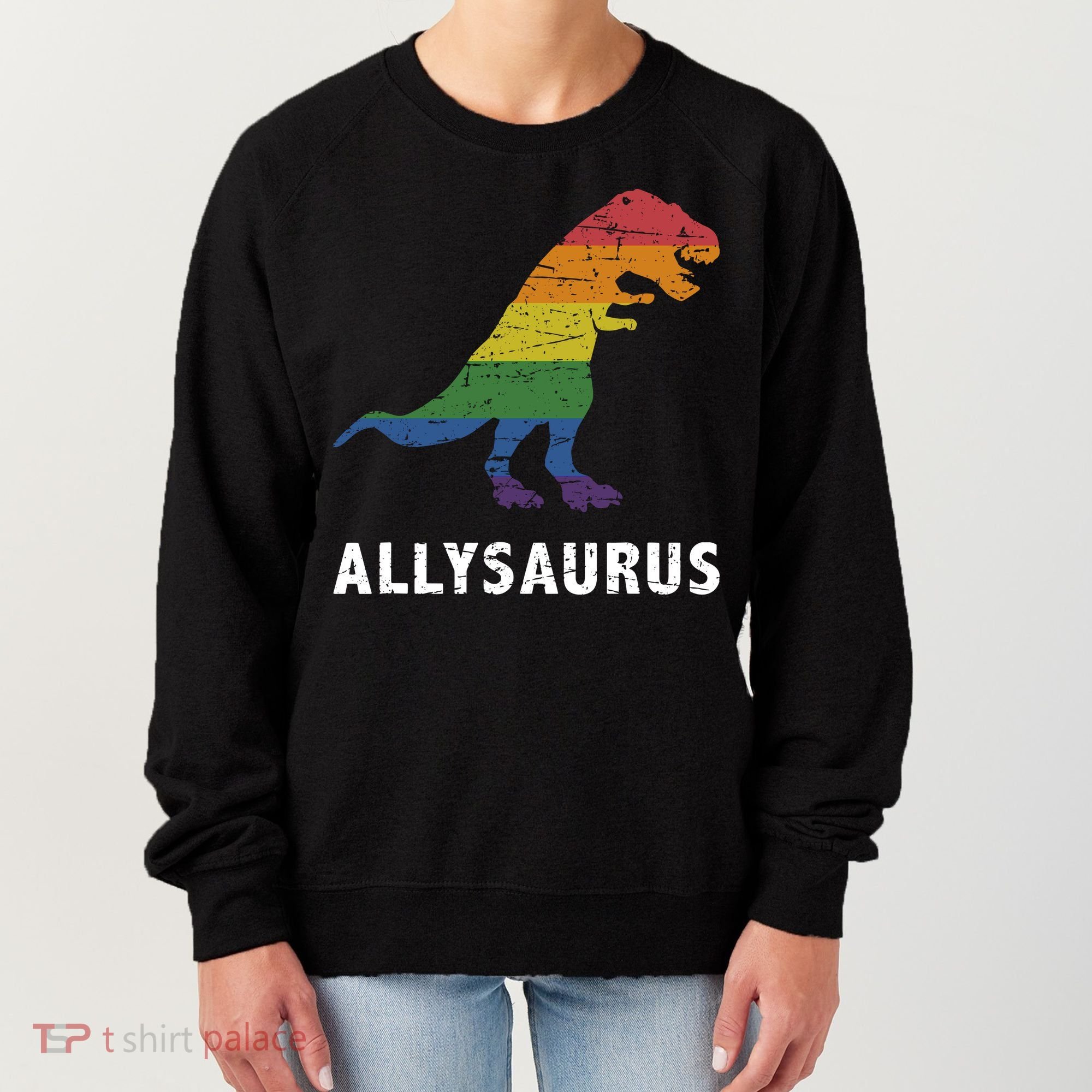 Ally LGBT Pride Allysaurus Dinosaur Women's Sweatshirt