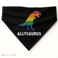 Ally LGBT Pride Allysaurus Dinosaur USA-Made Doggie Bandana thumb 0