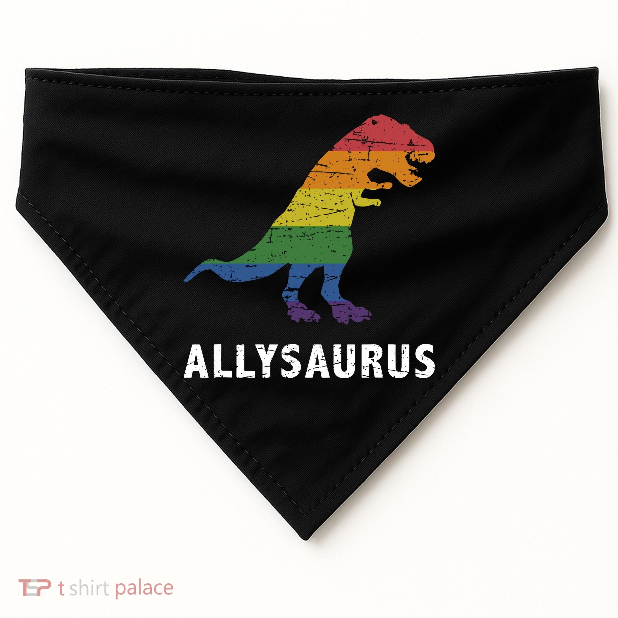 Ally LGBT Pride Allysaurus Dinosaur USA-Made Doggie Bandana