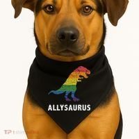 Ally LGBT Pride Allysaurus Dinosaur USA-Made Doggie Bandana thumb 1