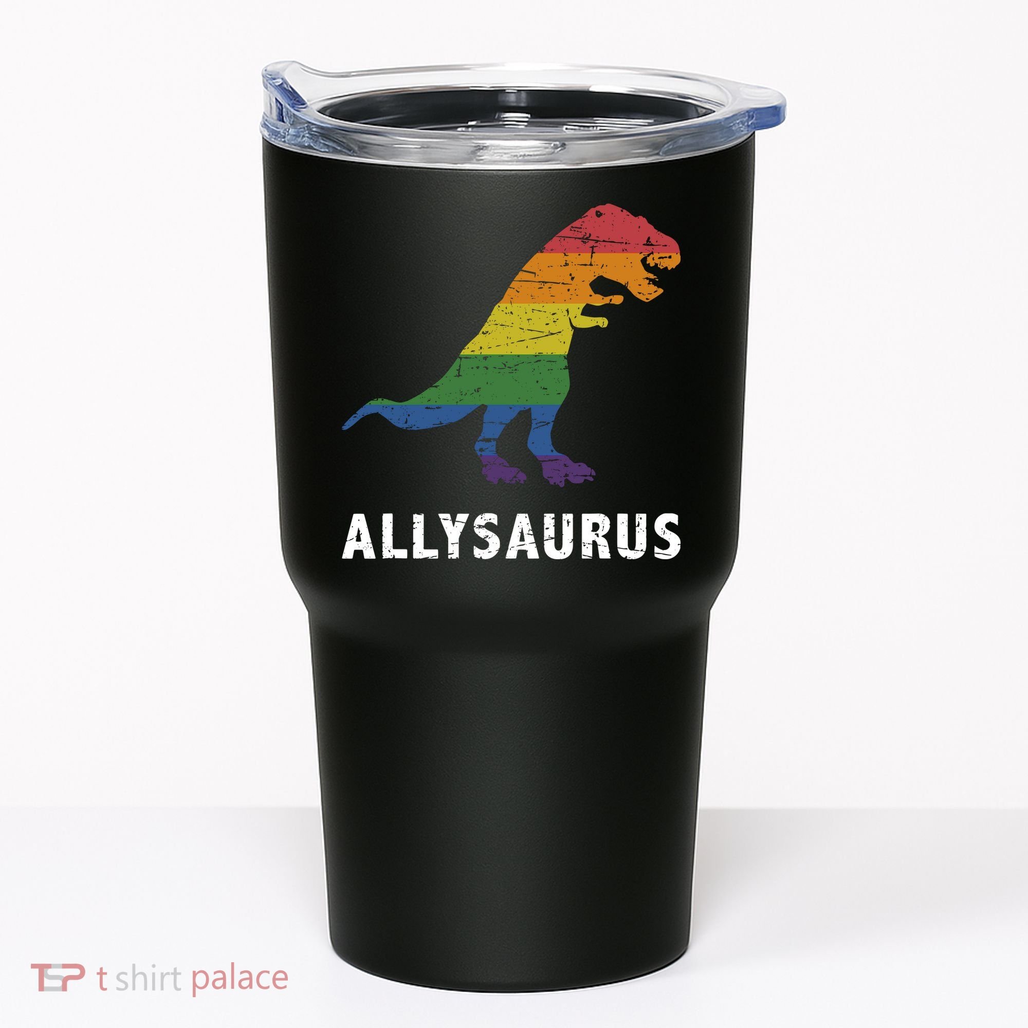 Ally LGBT Pride Allysaurus Dinosaur Tumbler