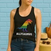 Ally LGBT Pride Allysaurus Dinosaur Women's Tank Top thumb 2