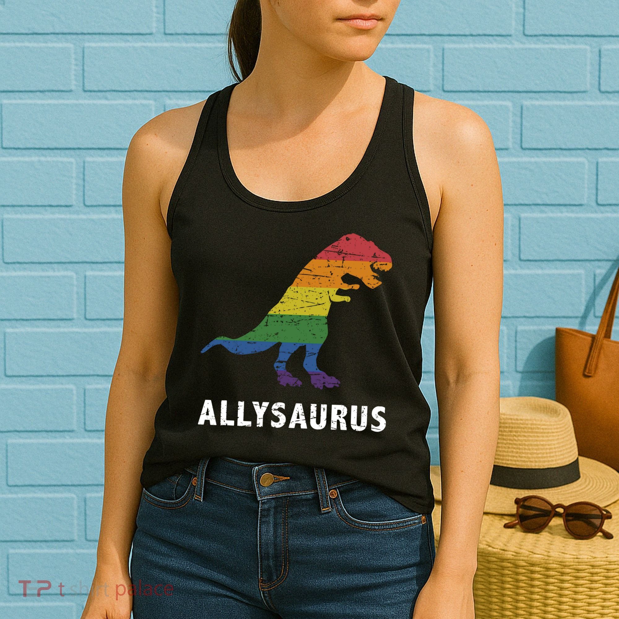 Ally LGBT Pride Allysaurus Dinosaur Women's Tank Top