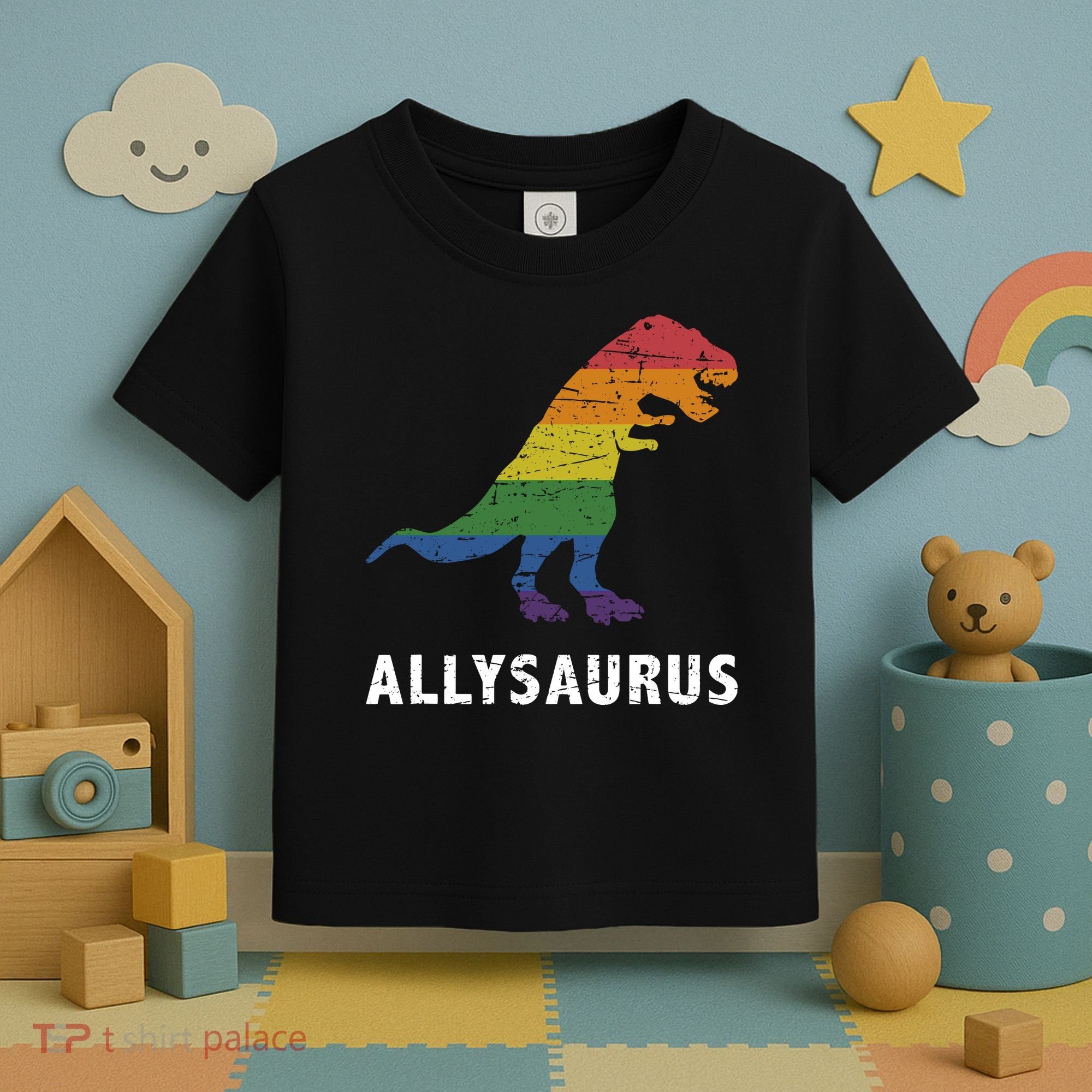 Ally LGBT Pride Allysaurus Dinosaur Toddler T-Shirt