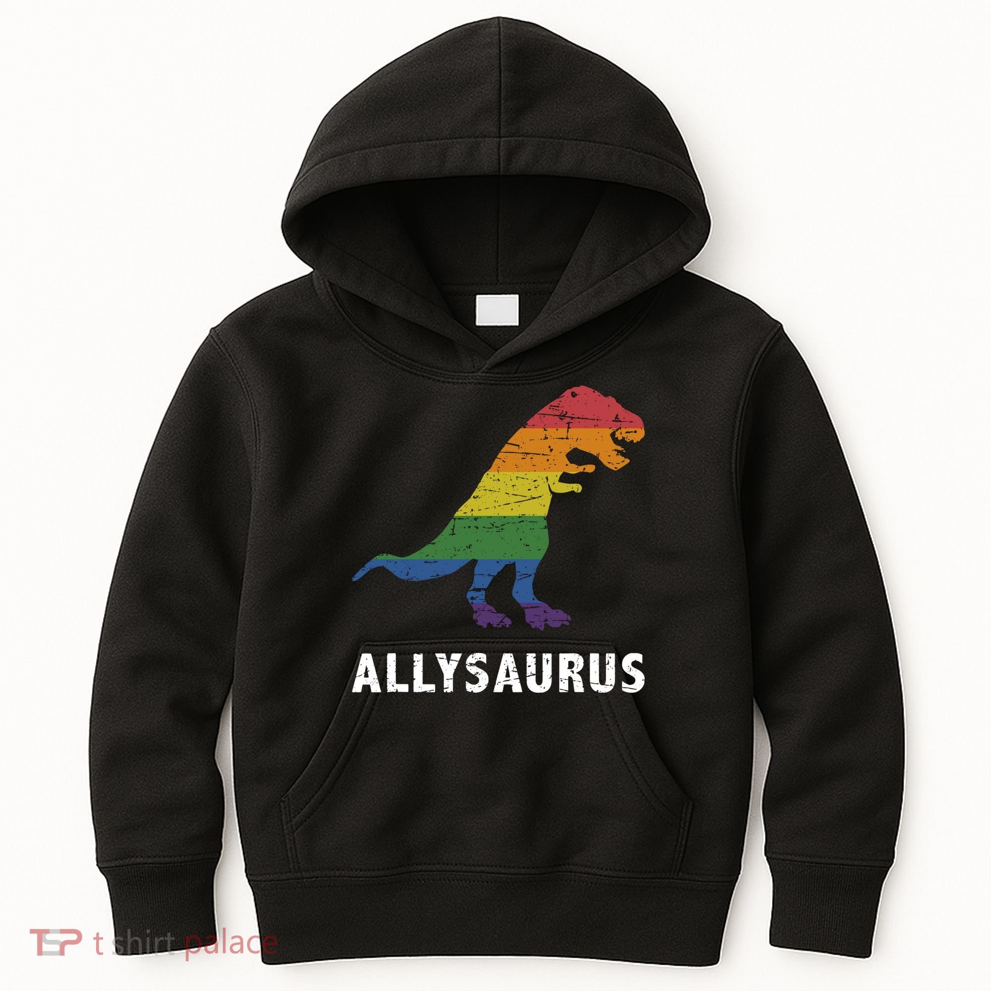 Ally LGBT Pride Allysaurus Dinosaur Kids Hoodie