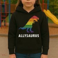 Ally LGBT Pride Allysaurus Dinosaur Kids Hoodie thumb 3