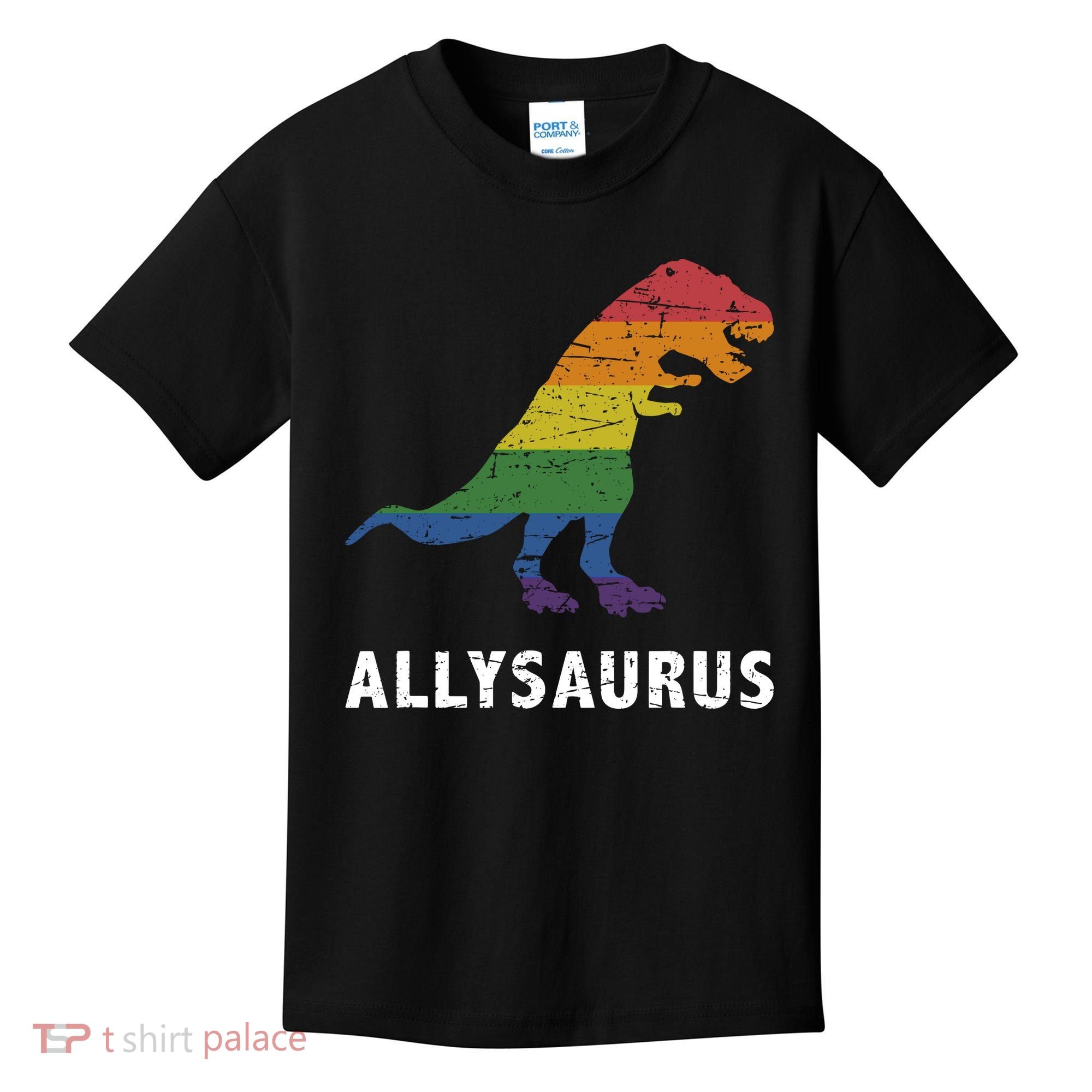 Ally LGBT Pride Allysaurus Dinosaur Kids T-Shirt