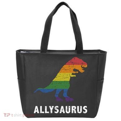 Ally LGBT Pride Allysaurus Dinosaur Tote Bag