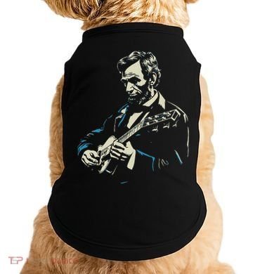 Abraham Lincoln Playing Guitar Retro Founding Fathers Doggie Tank