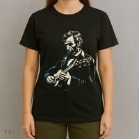 Abraham Lincoln Playing Guitar Retro Founding Fathers T-Shirt thumb 4