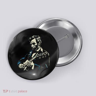 Abraham Lincoln Playing Guitar Retro Founding Fathers Button