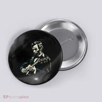 Abraham Lincoln Playing Guitar Retro Founding Fathers Button thumb 0