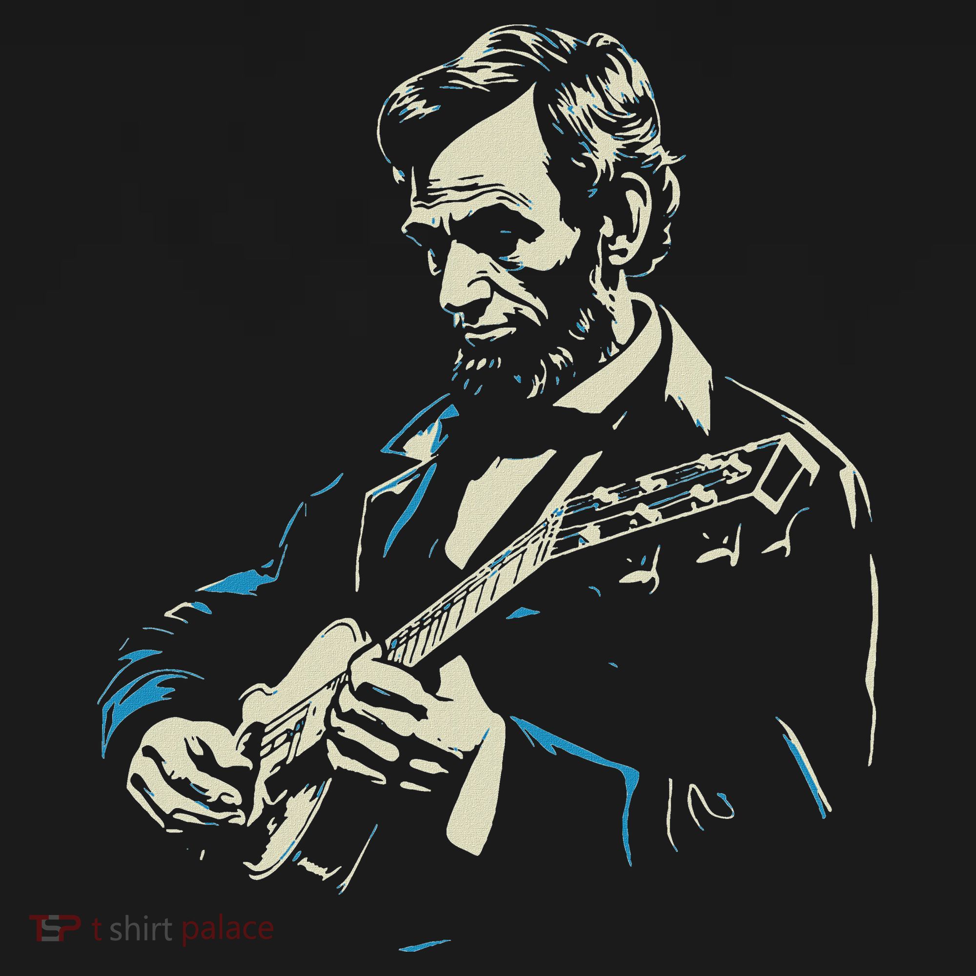 Abraham Lincoln Playing Guitar Retro Founding Fathers Ornament