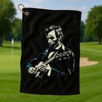 Abraham Lincoln Playing Guitar Retro Founding Fathers Golf Towel thumb 1