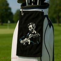 Abraham Lincoln Playing Guitar Retro Founding Fathers Golf Towel thumb 2