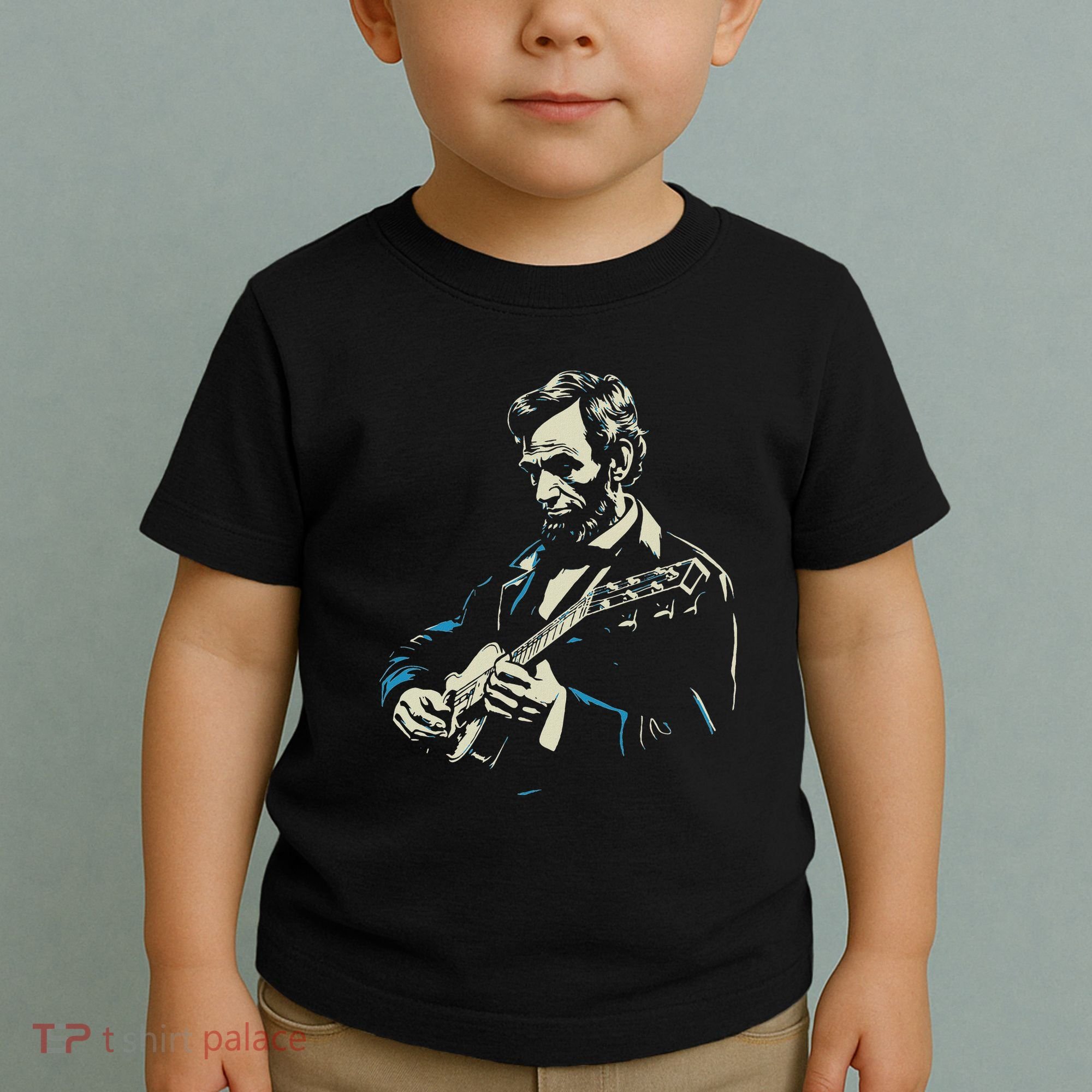 Abraham Lincoln Playing Guitar Retro Founding Fathers Toddler T-Shirt