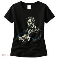Abraham Lincoln Playing Guitar Retro Founding Fathers Women's T-Shirt thumb 0