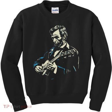 Abraham Lincoln Playing Guitar Retro Founding Fathers Kids Sweatshirt