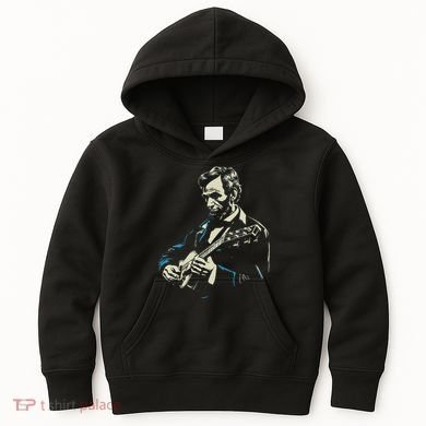 Abraham Lincoln Playing Guitar Retro Founding Fathers Kids Hoodie