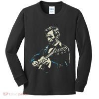 Abraham Lincoln Playing Guitar Retro Founding Fathers Kids Long Sleeve Shirt thumb 0