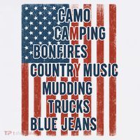 American Life Patriotic USA Flag Camo Camping Bonfires Country Music T-Shirt thumb 7