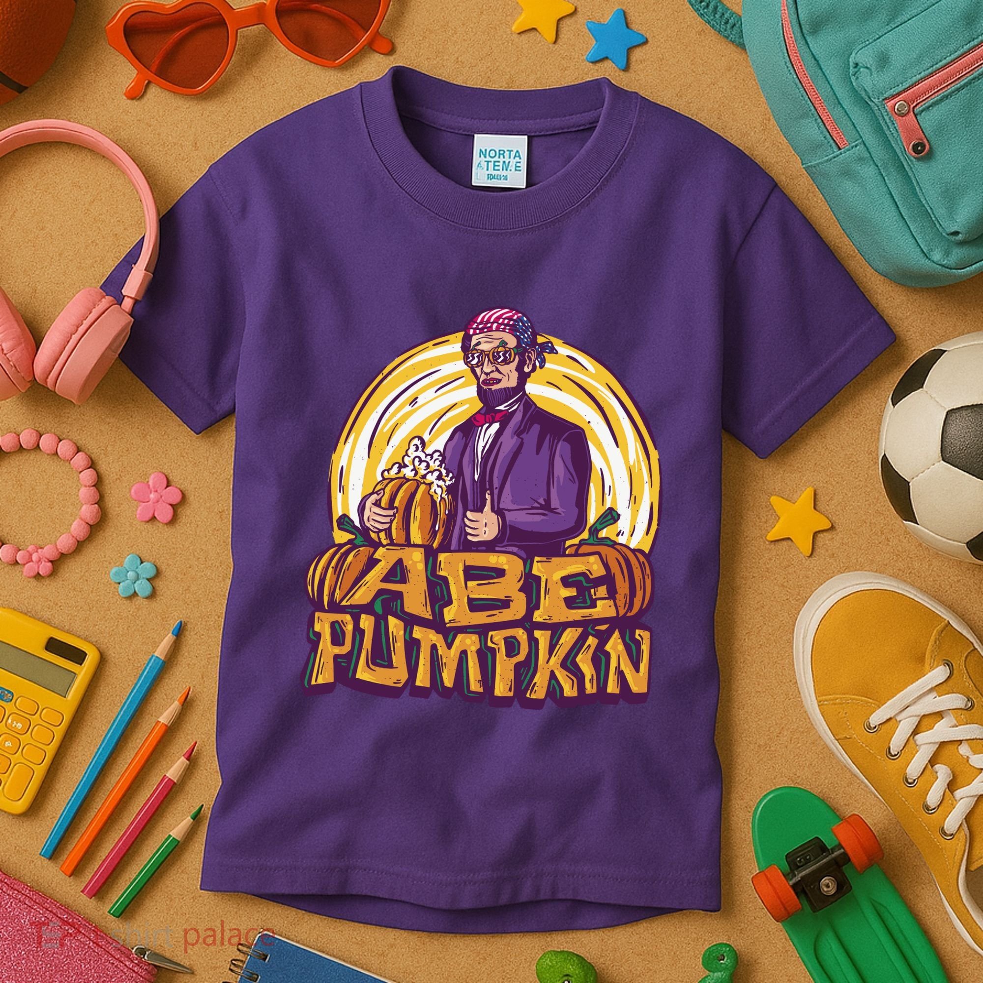 Abraham Lincoln Pumpkin Kids T-Shirt