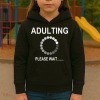 Adulting Loading Please Wait Kids Hoodie thumb 3