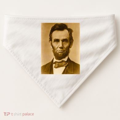 Abraham Lincoln Photograph Historical Artwork From 1863 USA-Made Doggie Bandana