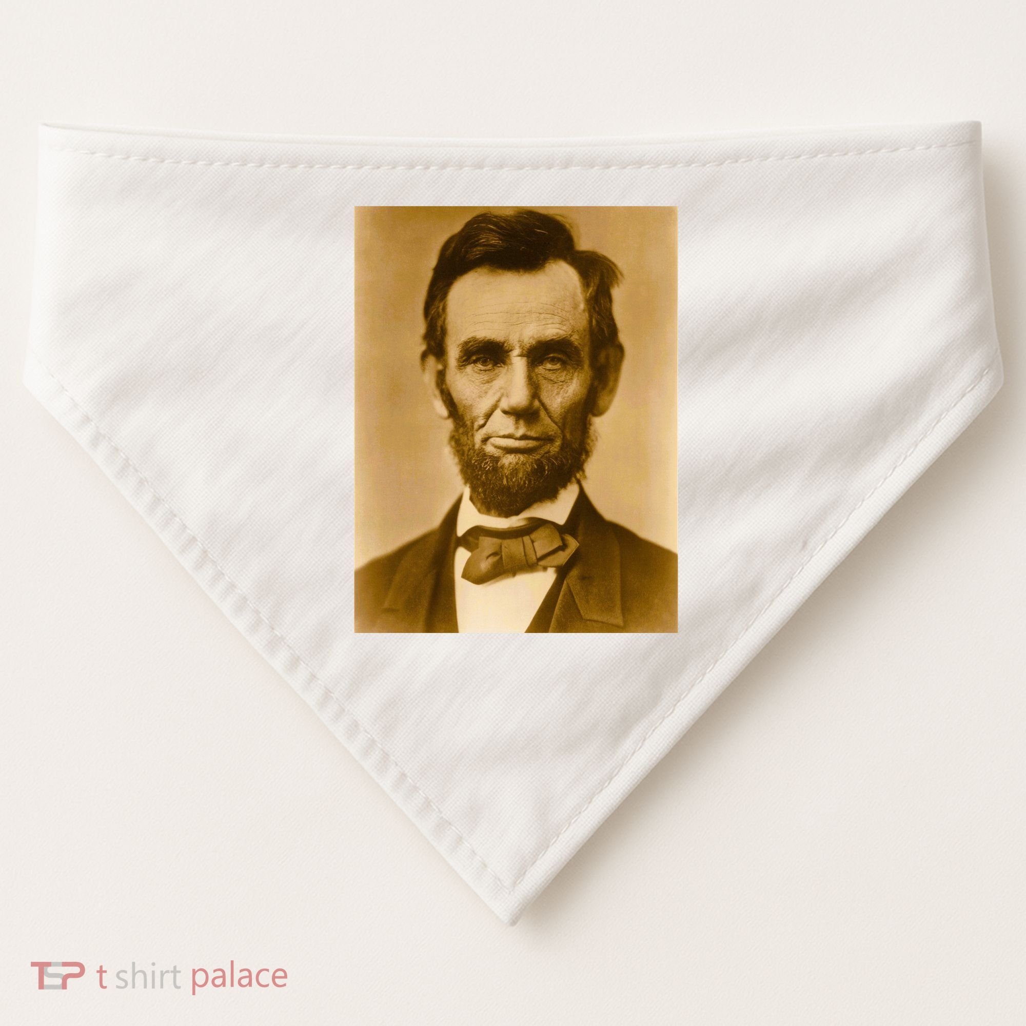 Abraham Lincoln Photograph Historical Artwork From 1863 USA-Made Doggie Bandana