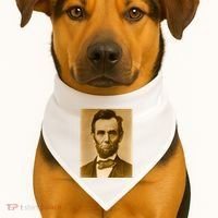 Abraham Lincoln Photograph Historical Artwork From 1863 USA-Made Doggie Bandana thumb 1