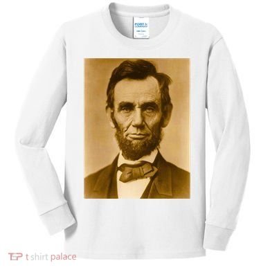 Abraham Lincoln Photograph Historical Artwork From 1863 Kids Long Sleeve Shirt