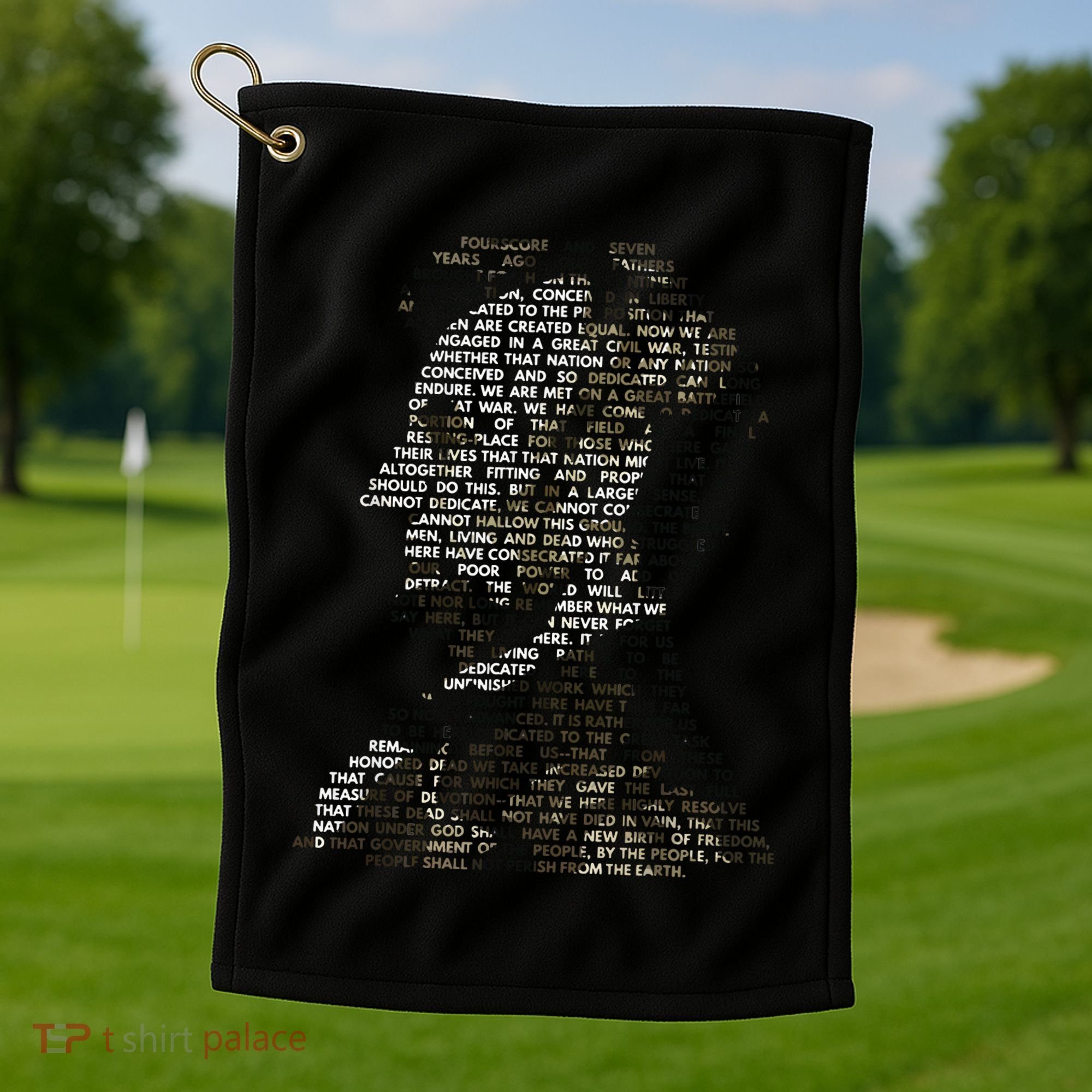 Abraham Lincoln Portrait Gettysburg Address Golf Towel