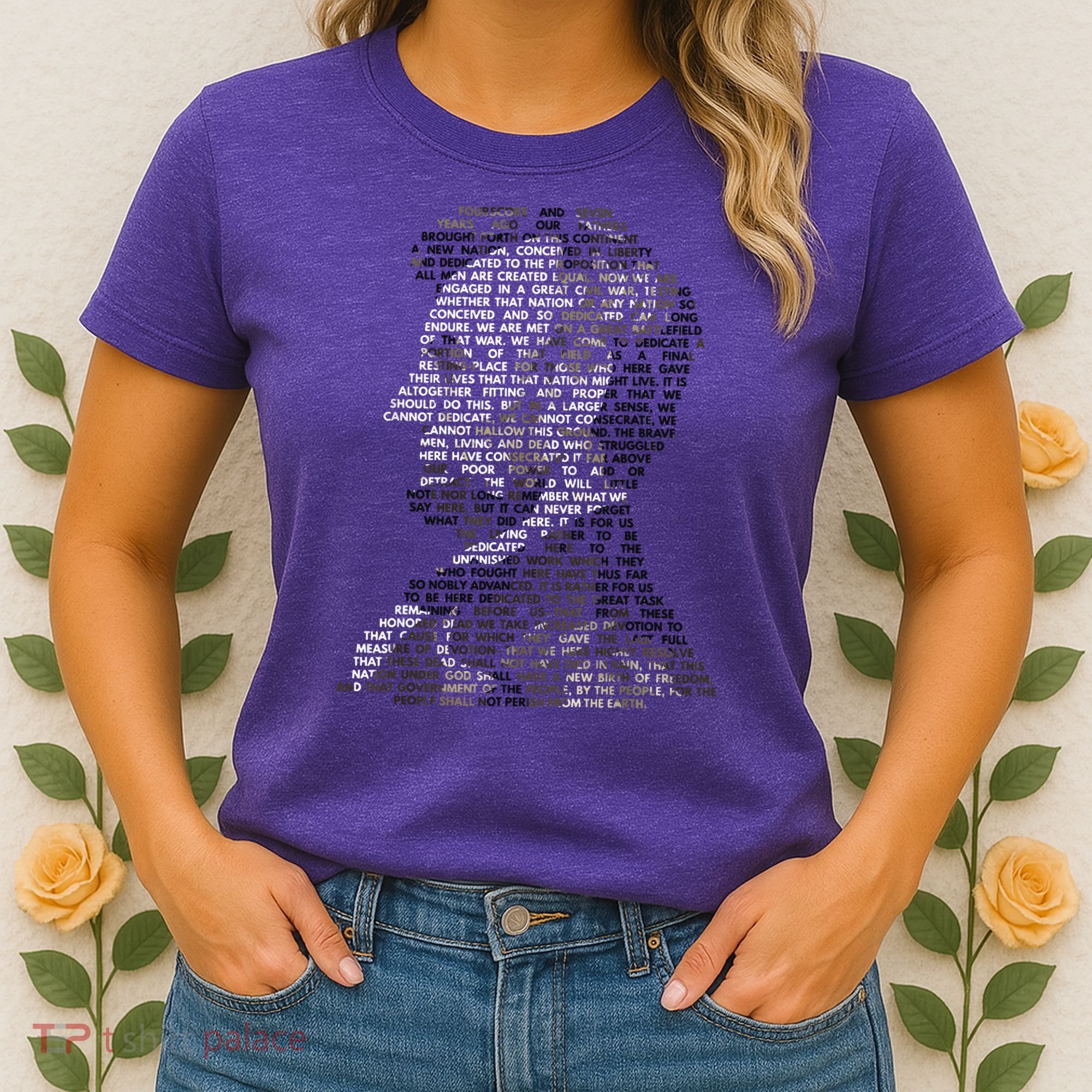 Abraham Lincoln Portrait Gettysburg Address Women's T-Shirt