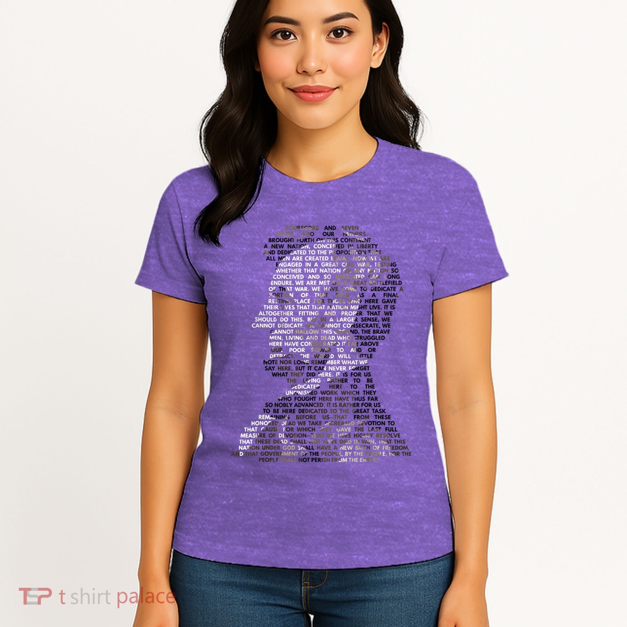 Abraham Lincoln Portrait Gettysburg Address Women's T-Shirt