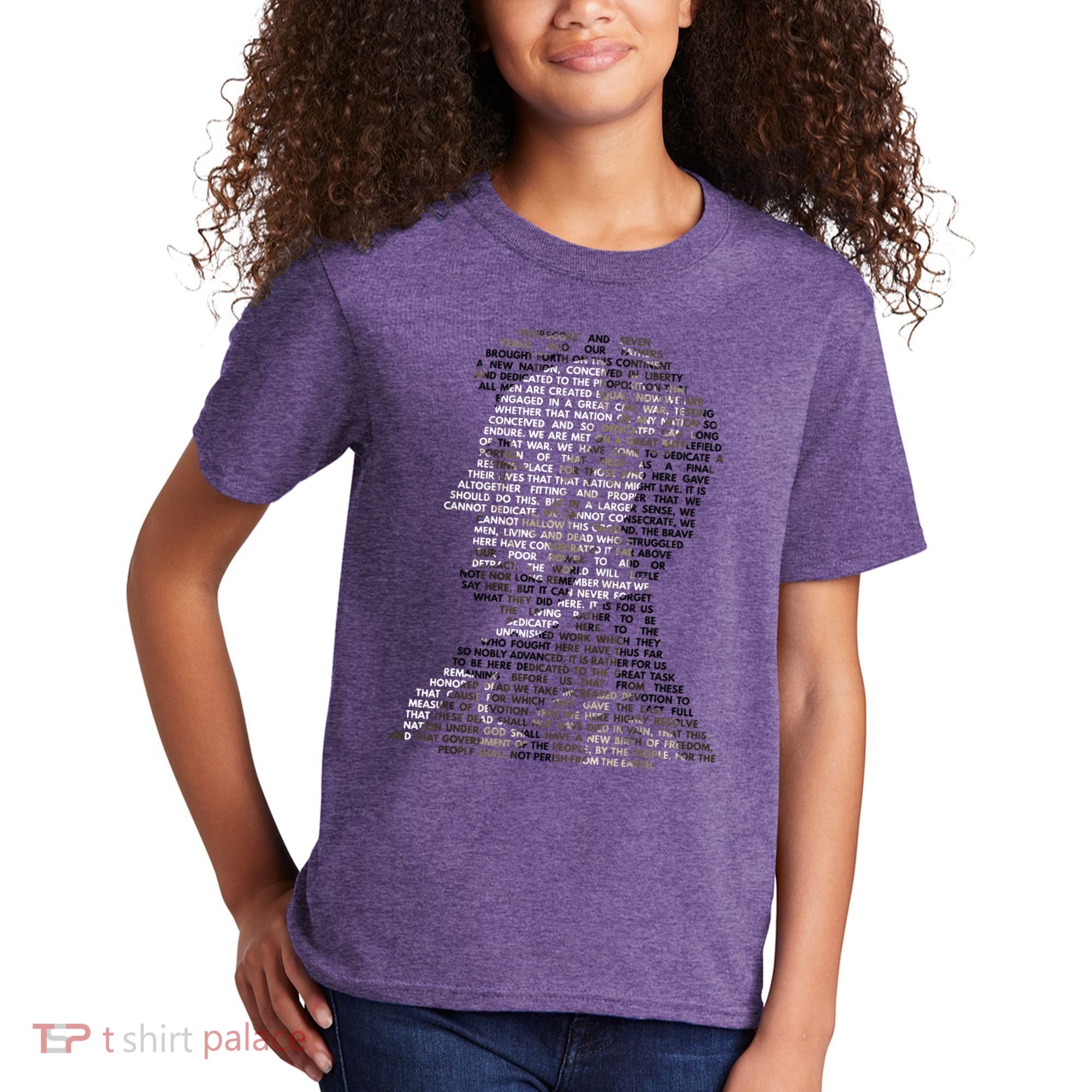 Abraham Lincoln Portrait Gettysburg Address Kids T-Shirt