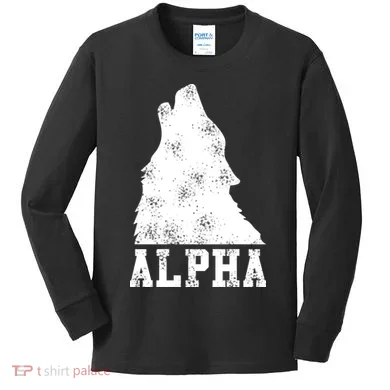Alpha Wolf Kids Long Sleeve Shirt