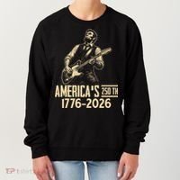 Abraham Lincoln Rcoks Guitar 4th July 250th Anniversary Women's Sweatshirt thumb 0