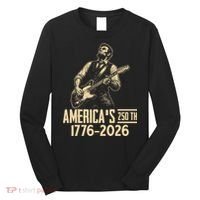 Abraham Lincoln Rcoks Guitar 4th July 250th Anniversary Long Sleeve Shirt thumb 0
