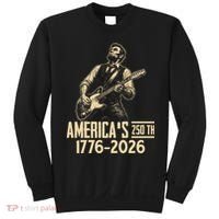 Abraham Lincoln Rcoks Guitar 4th July 250th Anniversary Sweatshirt thumb 0