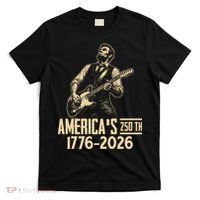 Abraham Lincoln Rcoks Guitar 4th July 250th Anniversary T-Shirt thumb 0