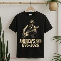 Abraham Lincoln Rcoks Guitar 4th July 250th Anniversary T-Shirt thumb 2
