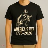 Abraham Lincoln Rcoks Guitar 4th July 250th Anniversary T-Shirt thumb 3