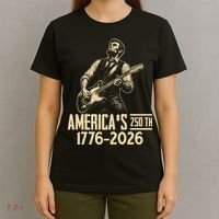 Abraham Lincoln Rcoks Guitar 4th July 250th Anniversary T-Shirt thumb 4